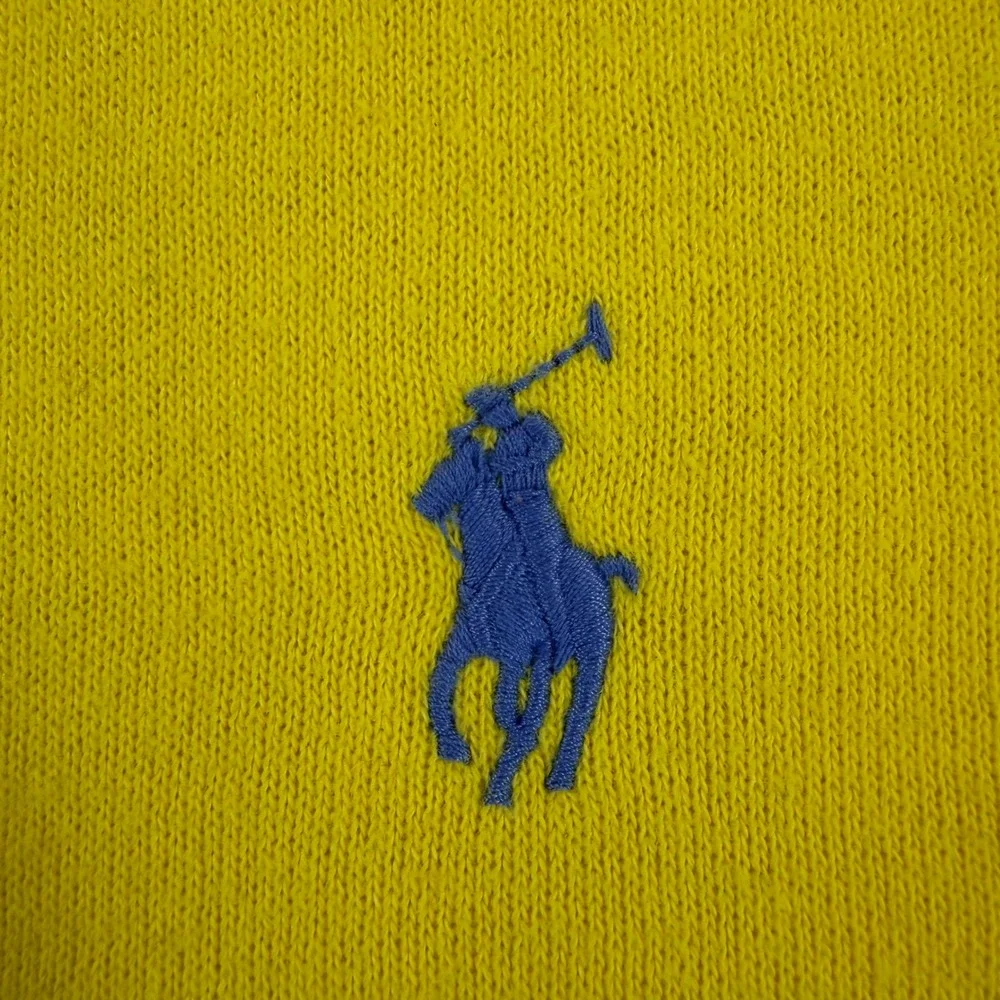 Polo Ralph Lauren Mens XL Yellow Crewneck Sweatshirt Blue Pony Fleece Pullover